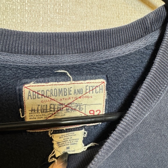 Vintage Abercrombie & Fitch Embroidered Crewneck Sweatshirt Mens Med Navy Y2K - Picture 2 of 5